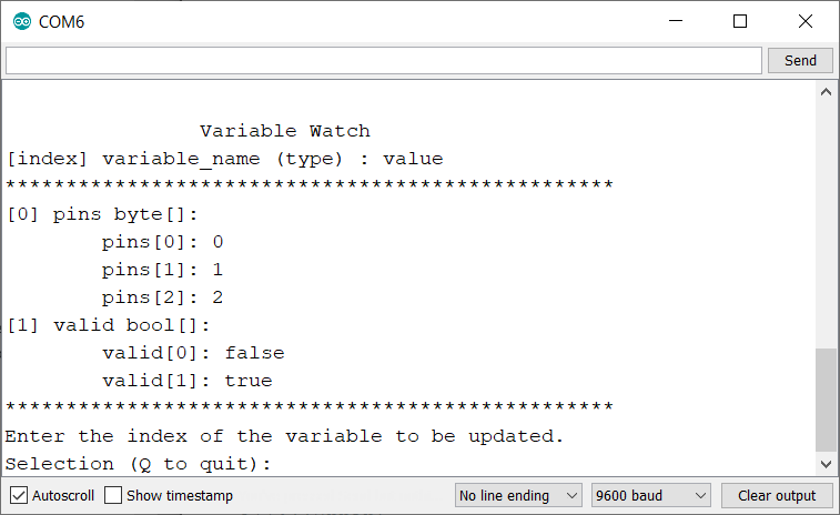 Display Array Variables