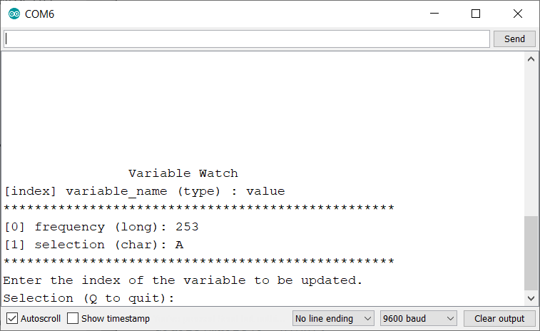 Display Variable Watch List